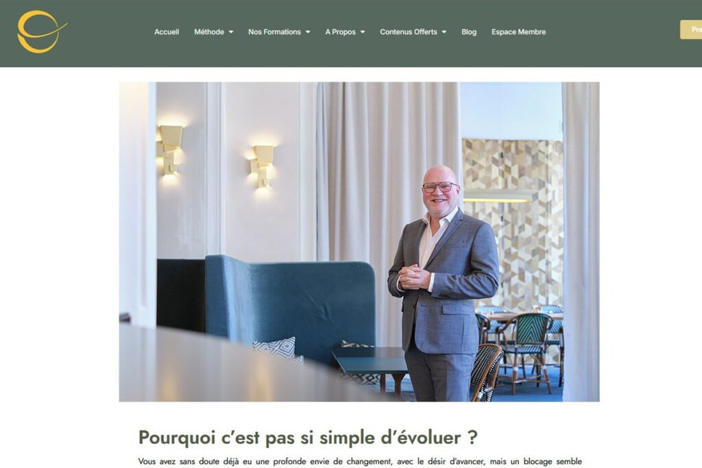 portrait corporate professionnel affiché sur site web